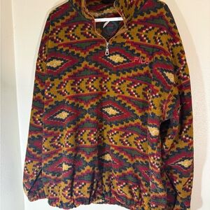 Vintage Fila Aztec quarter zip fleece Men’s size large